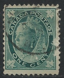 Canada 1897 - 1c Victoria 4 Maple Leaves - SG143 used