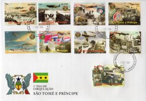 Sao Tome and Principe 2004 60th.WWII D day Churchill/IKE Set (9) Perforated FDC