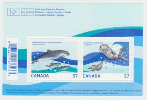 Canada- #2387  Marine Life Souvenir Sheet, Joint Issue With Sweden - MNH