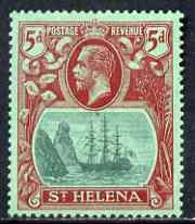 St Helena 1922-37 KG5 Badge Script 5d single with variety...