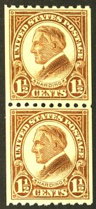 U.S. #605 MINT PAIR OG LH
