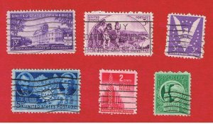 #903-908  VF used 1941-43  Commemoratives complete  Free S/H