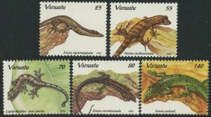 Vanuatu #649-653 Lizards Reptiles Wildlife Postage Stamps Topical 1995 MLH