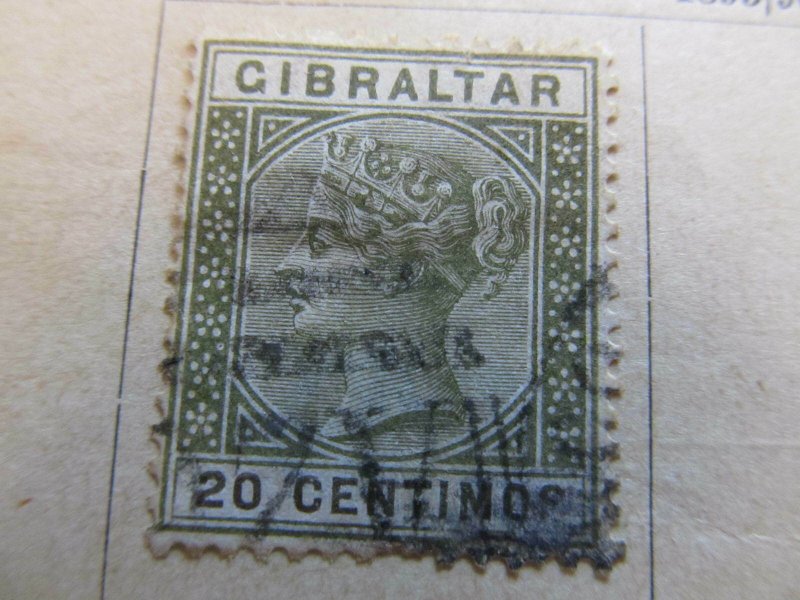 Gibraltar 1889-95 Wmk Crown CA 20c Fine Used Stamp A11P30F3-