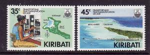 Kiribati-Sc#509-10-Unused NH set-Maps-Telecommunications-1988-