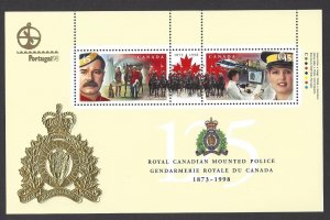 Canada #1737d MNH ss, 125th anniv. Royal Canadian Mounted Police, Portugal 98