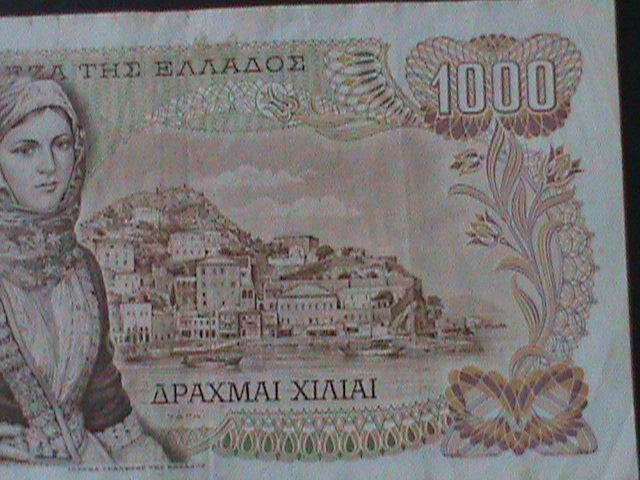 ​GREECE-KINGDOM-1970-BANK OF GREECE-$1000 DRACHMAI-.CIR-VF-54 YEARS OLD