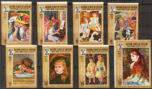 {AS008} ADEN / Seiyun 1967 Art Paintings Renoir set Imperf. MNH Mi126/33 30Eur.