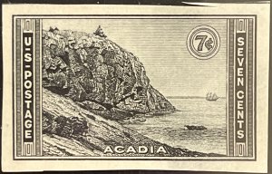 Scott #762 1935 7¢ Nat. Parks Acadia Special Printing imperforate MNH NGAI XF