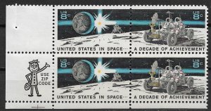 1971 USA 1434-5 Space Acheivements MNH Mr Zip block of 4