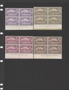 MONTSERRAT 1932 Anniversary set ½d to 5/- imprint blocks. MNH **. Very rare. 