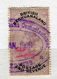 BECHUANALAND; 1888 Scarce classic QV issue used £5 value, fiscal cancel