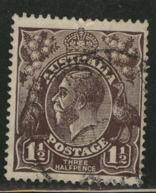 Australia Scott 24b used blk brn KGV 1918 stamp