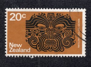 New Zealand 1970 20c Tattoo, Scott 452 used, value = 25c