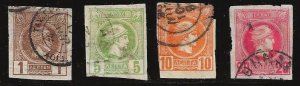 Greece 46/69 Imperfs  Scotts CV over $100 - 8 stamps from 1800s - See scans