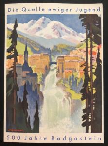 1936 Bad Gastein Austria Picture Postcard Cover FDC 500 Years City Anniversary