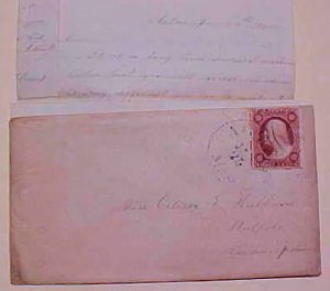 US COVER WITH  LETTER  1858 ACTON MASSACHUSSETS #26