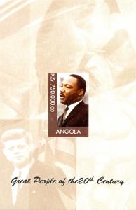 ANGOLA SHEET IMPERF JFK KENNEDY LUTHER KING PRESIDENTS