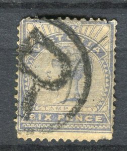 VICTORIA; 1890s early classic QV issue fine used 6d. value fair Postmark