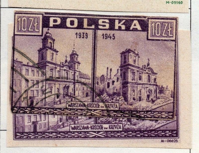 Poland 1944-46 Early Issue Fine Used 10zt. 190937 