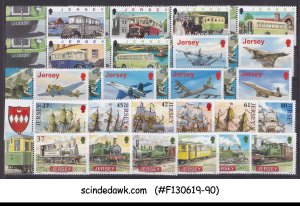 JERSEY - 2007-2009 TRANSPORT SERIES BUSES, AVIATION SHIP & RAILWAYS 24V MNH