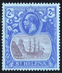 St. Helena #89 Cat$22.50, 1922 2sh ultramarine and violet, hinged