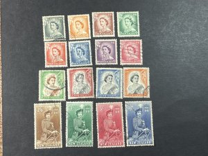 NEW ZEALAND # 288-301--USED----COMPLETE SET-----1953-57