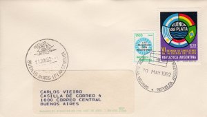 Argentina 1982 Las Malvinas son Argentinas Cover cancelled in Malvinas and Bs As