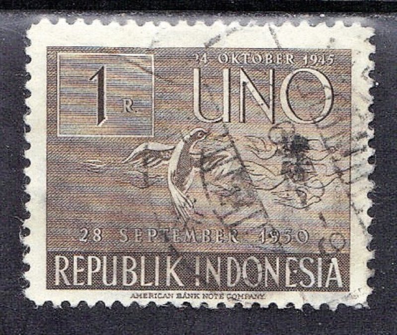 INDONESIA SC# 367  USED 1951  DOVES IN FLIGHT  SEE SCAN