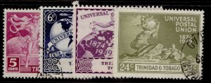 TRINIDAD & TOBAGO GVI SG261-264, anniversary of UPU set, FINE USED.