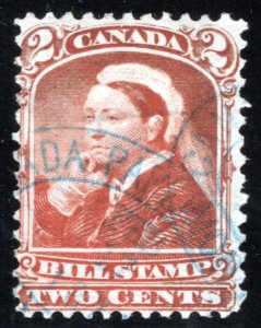 FB38, 2c, Used, F, red brown - brown, Third Bill Issue Revenue Stamp,Color Error