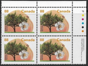 CANADA 1991-98 88c Trees Plate Block Sc 1373 MNH