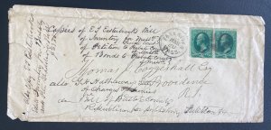 1880s Fall River MA USA Documents Cover To Providence RI