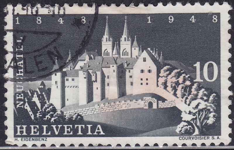 Switzerland 313 Neuchatel Castle 1948