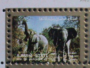 AJMAN STATE-COLORFUL LOVELY WORLD WILD ANIMALS CTO MINI SHEET VERY FINE