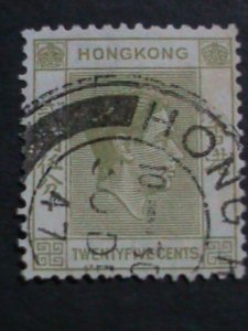 ​HONG KONG-1946 SC#160A-76 YEARS OLD-KING GEORGE VI- USED-VF-FANCY CANCEL RARE