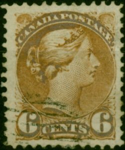 Canada 1873 6c Yellowish Brown SG86 Fine Used