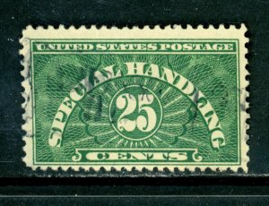 SCOTT QE4 1925 25 CENT SPECIAL HANDLING ISSUE EFO VARIETY USED F-VF CAT $50!