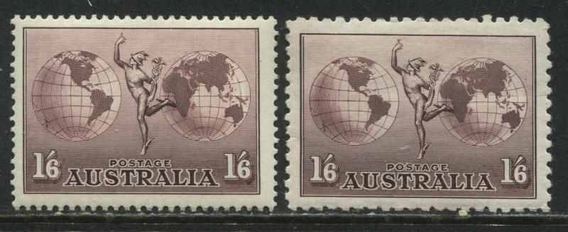 Australia 1934 and 1937 1/6d Airmails mint o.g.