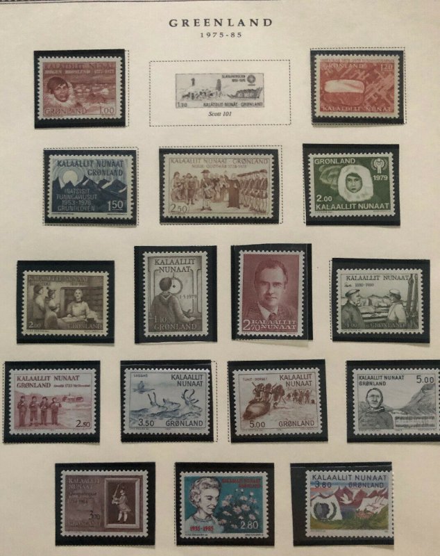 Great Greenland Stamp Collection Lot MXE