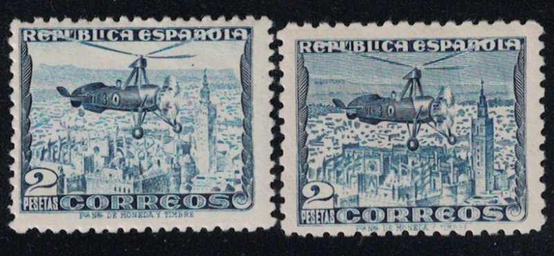 Spain  C72A-C72B  Autogiro over Seville 1938-9 MH Scv  $ 23.25