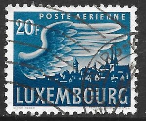 Luxembourg C14: 20f Wing and View of Luxembourg, used, F-VF