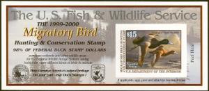 RW66A, $15 Greater Scaup DUCK Stamp Self-Adhesive Pane - Stuart Katz