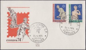 ITALY Sc # 1143-4.0  FDC EUROPA '74 with STATUE of DAVID by MICHELANGELO