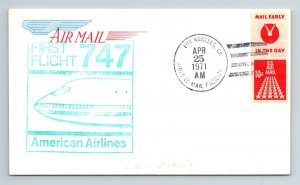 1971 First Flight American Airlines - Los Angeles CA - F8733