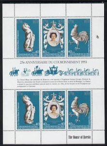 NEW HEBRIDES - 1978 - Coronation, 25th Anniv - Perf Souv Sheet, French - M N H