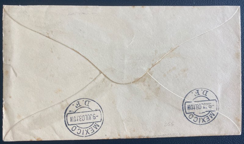 1908 Oaxaca Mexico Postal stationery Cover To Mexico City