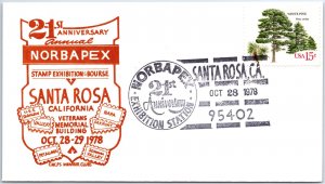 US SPECIAL EVENT COVER NORBAPEX EXHIBITION AT SANTA ROSA CALIFORNIA 1978 - D