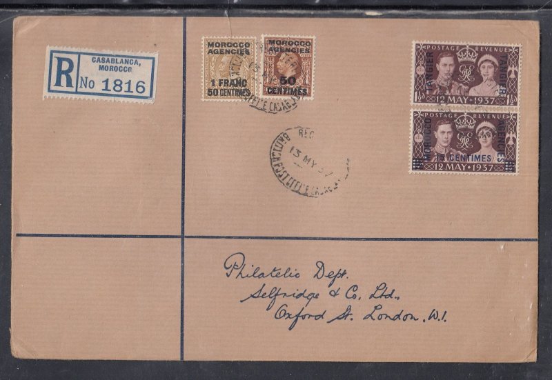Morocco Agencies Scott 82 FDC - 1937 Coronation Issue