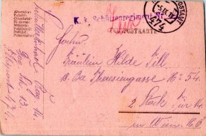 Austria Soldier's Free Mail 1918 K.u.K. Feldpostamt 474 Feldpostcard to Wien ...